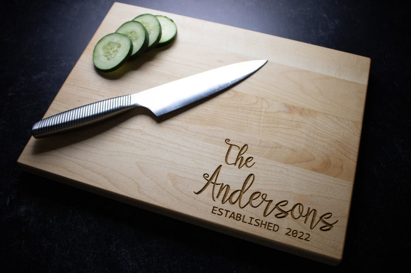 Personalized Family Engraved Cutting Board | 003